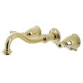 Kingston Brass KS3122NL Wall Mount Bathroom Faucet, Polished Brass KS3122NL